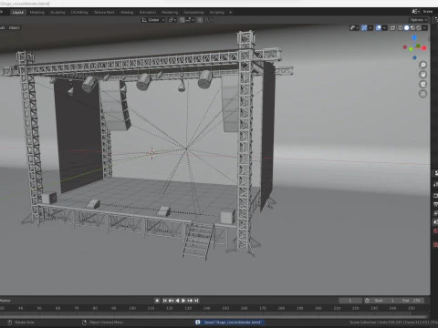 무대 콘서트 3D 모델