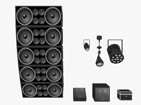 Stage Lights Speakers Model 3D