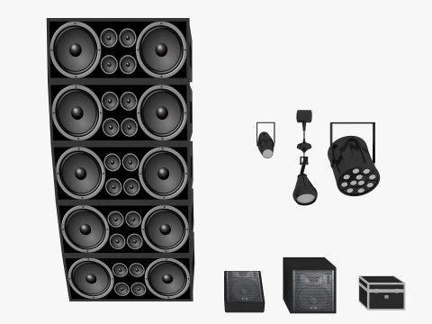 Stage Lights Speakers 3D Model