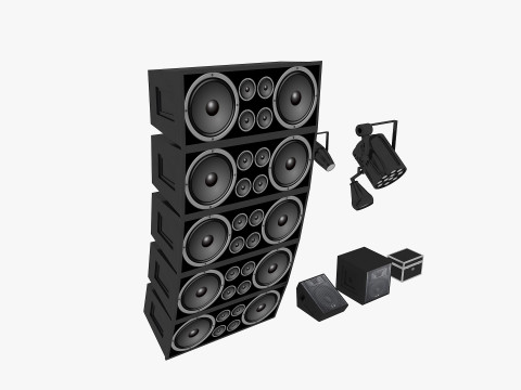 Stage Lights Speakers Model 3D