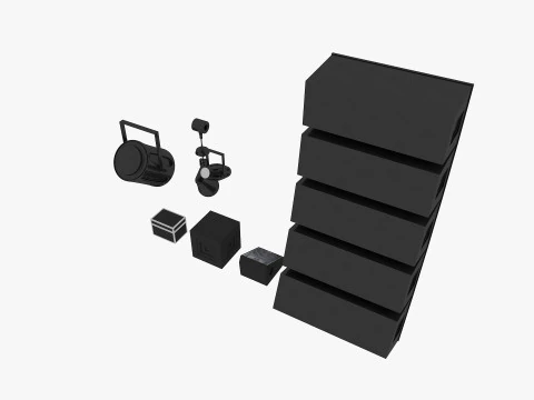 Stage Lights Speakers 3D Model