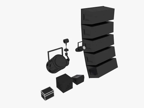 Stage Lights Speakers 3D Model