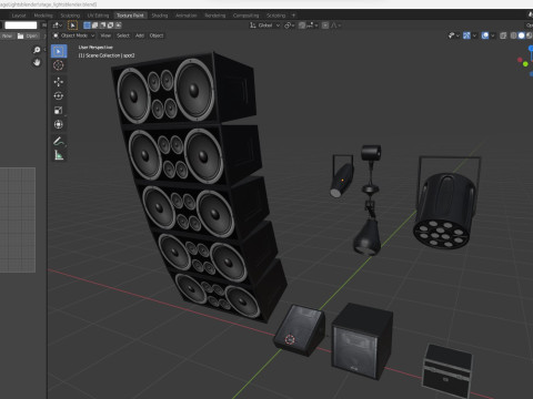 Stage Lights Speakers Model 3D