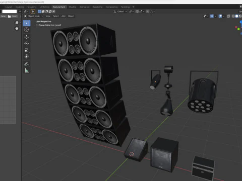 Stage Lights Speakers 3D Model