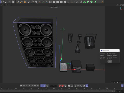 Stage Lights Speakers 3D Model
