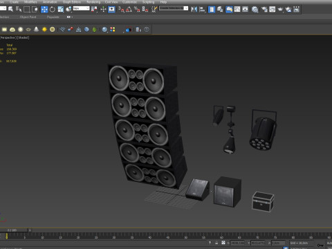 Stage Lights Speakers Model 3D