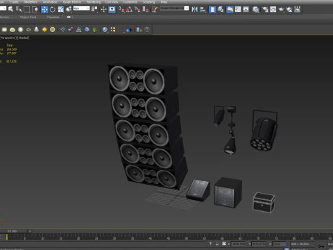Stage Lights Speakers 3D Model