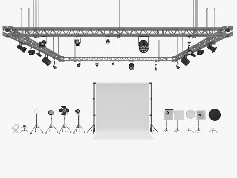 Studio Lighting Collection 3D Model