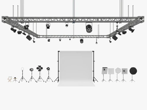 演播室灯光系列 3D 模型