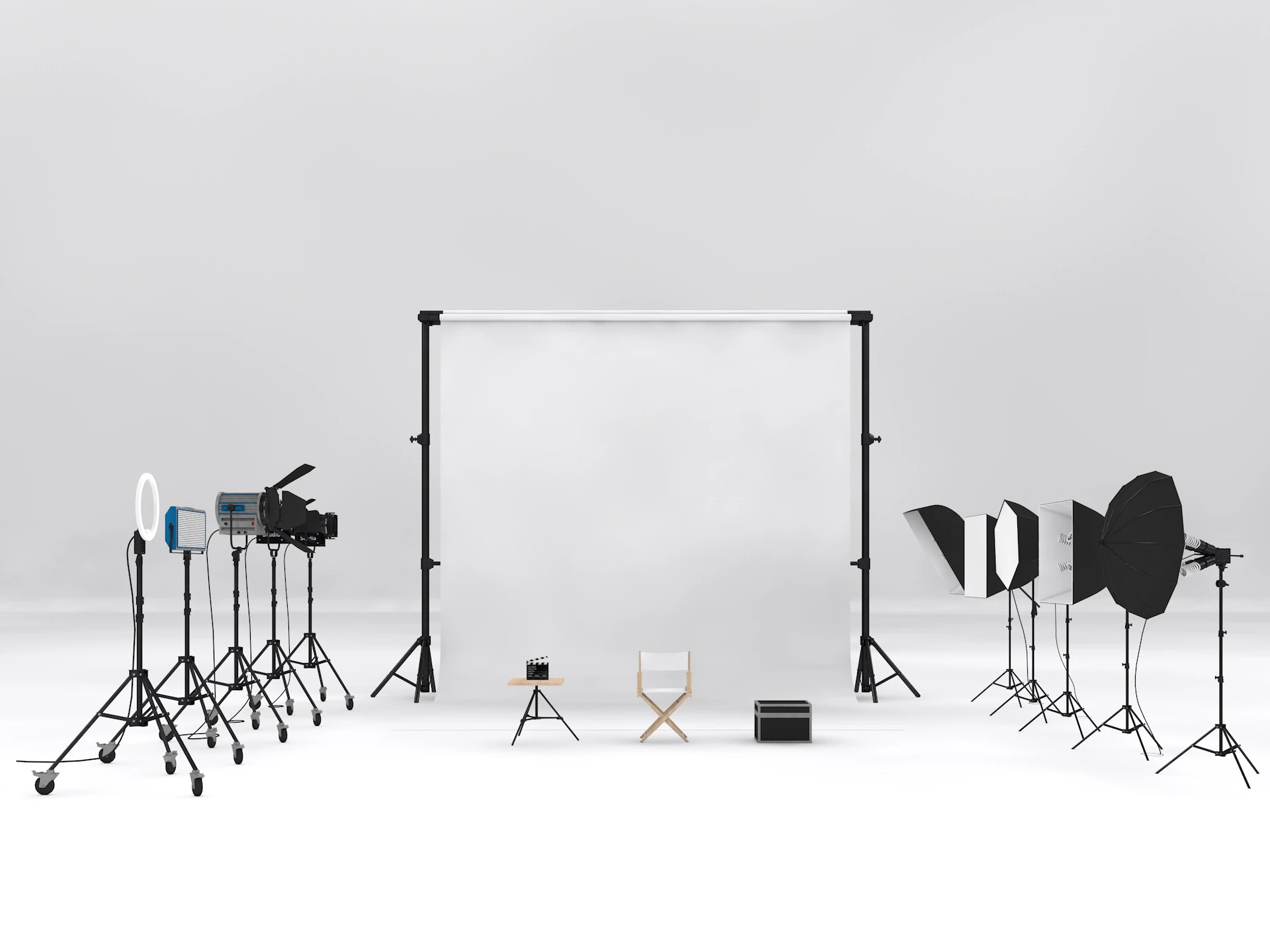 Studio Photography Lighting Models 3D Model .c4d .max .obj .3ds .fbx .stl .blend 