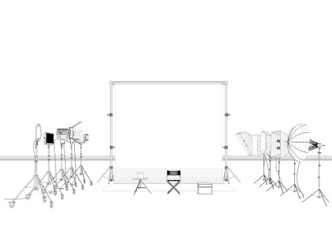 Studio Photography Lighting Models 3D Model
