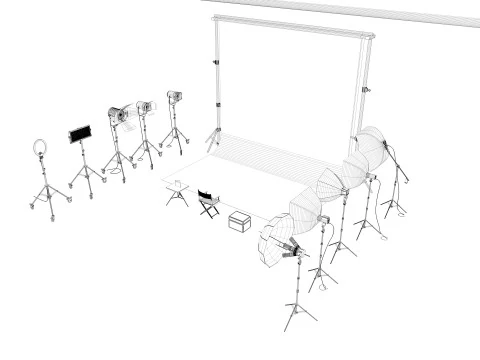 Studio Photography Lighting Models 3D Model