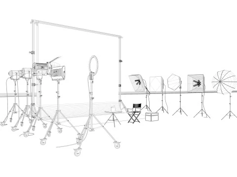 Studio Photography Lighting Models 3D Model