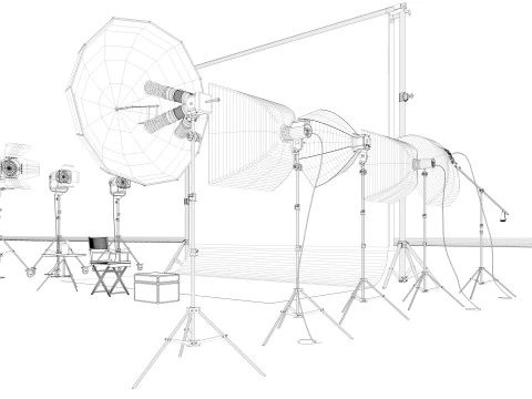 Studio Photography Lighting Models 3D Model