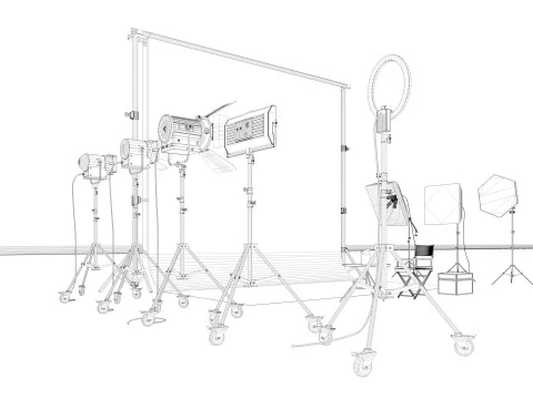 Studio Photography Lighting Models 3D Model