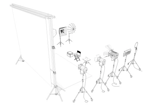 Studio Photography Lighting Models 3D Model