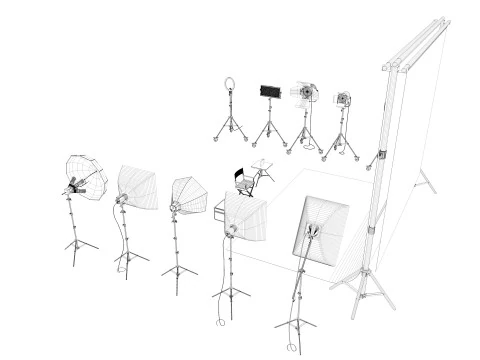Studio Photography Lighting Models 3D Model