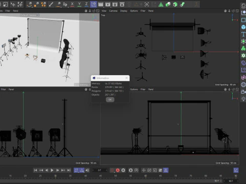 Studio Photography Lighting Models 3D Model