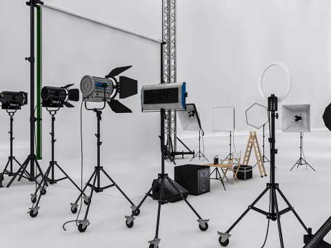 Studio Photography Lights 3D Model