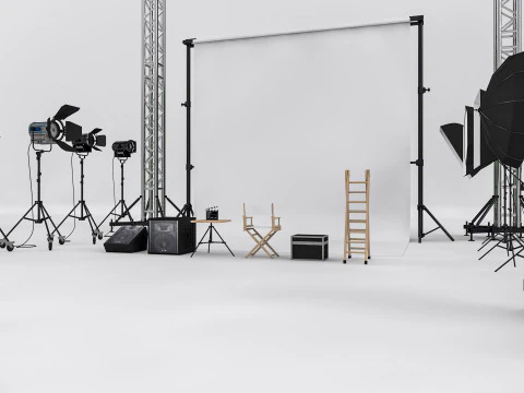 Studio Photography Lights 3D Model