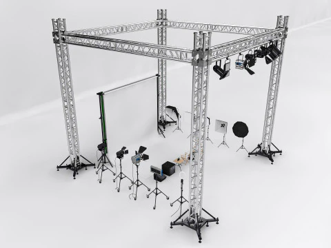Studio Photography Lights 3D Model