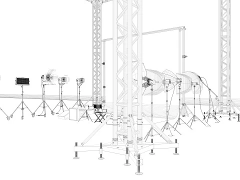 Studio Photography Lights 3D Model