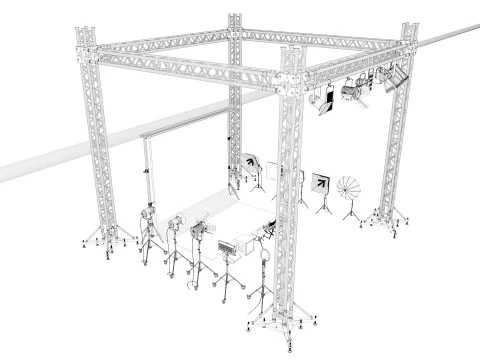 Studio Photography Lights 3D Model