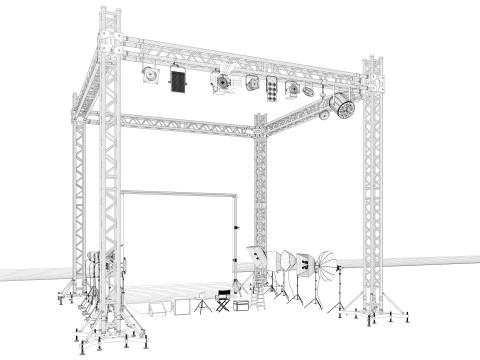 Studio Photography Lights 3D Model