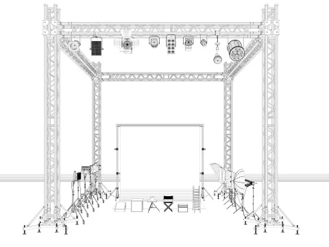 Studio Photography Lights 3D Model