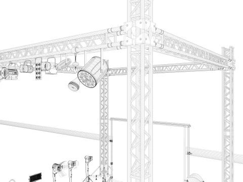 Studio Photography Lights 3D Model