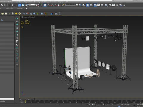 Studio Photography Lights 3D Model