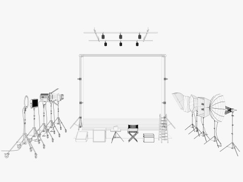 Studio Photography Lights 2 3D-Modell