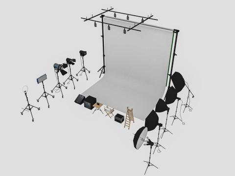 Studio Photography Lights 2 3D-Modell