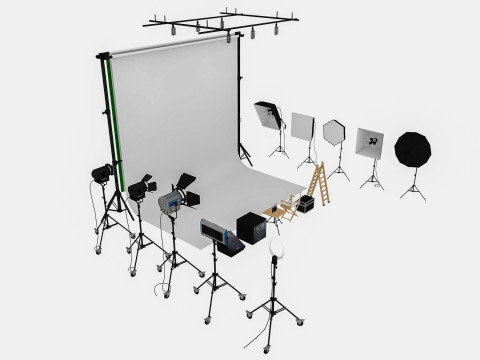 Studio Photography Lights 2 3D-Modell