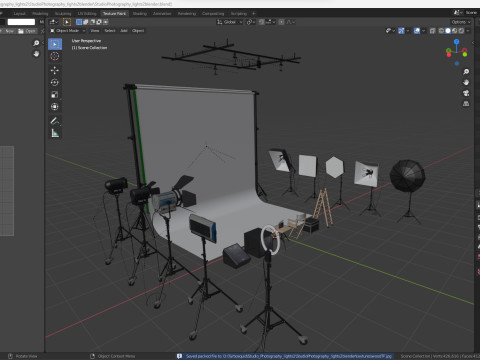 Studio Photography Lights 2 3D-Modell