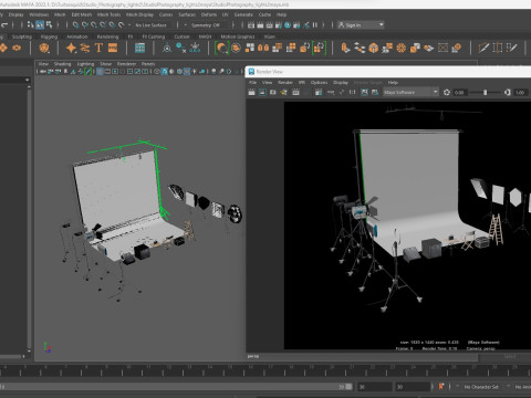 Studio Photography Lights 2 3D-Modell