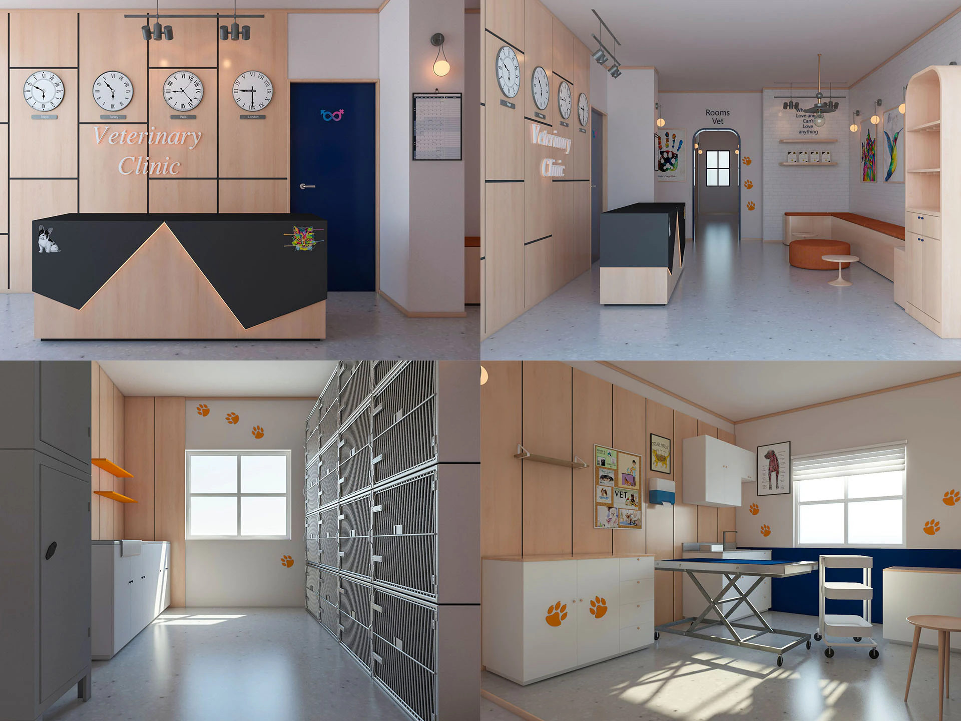 Veterinary Clinic 3D Model .c4d .max .obj .3ds .fbx .stl .blend 