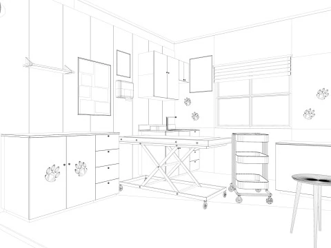 Veterinary Clinic 3D Model