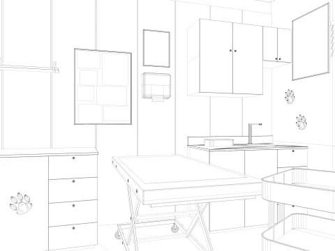 Veterinary Clinic 3D Model