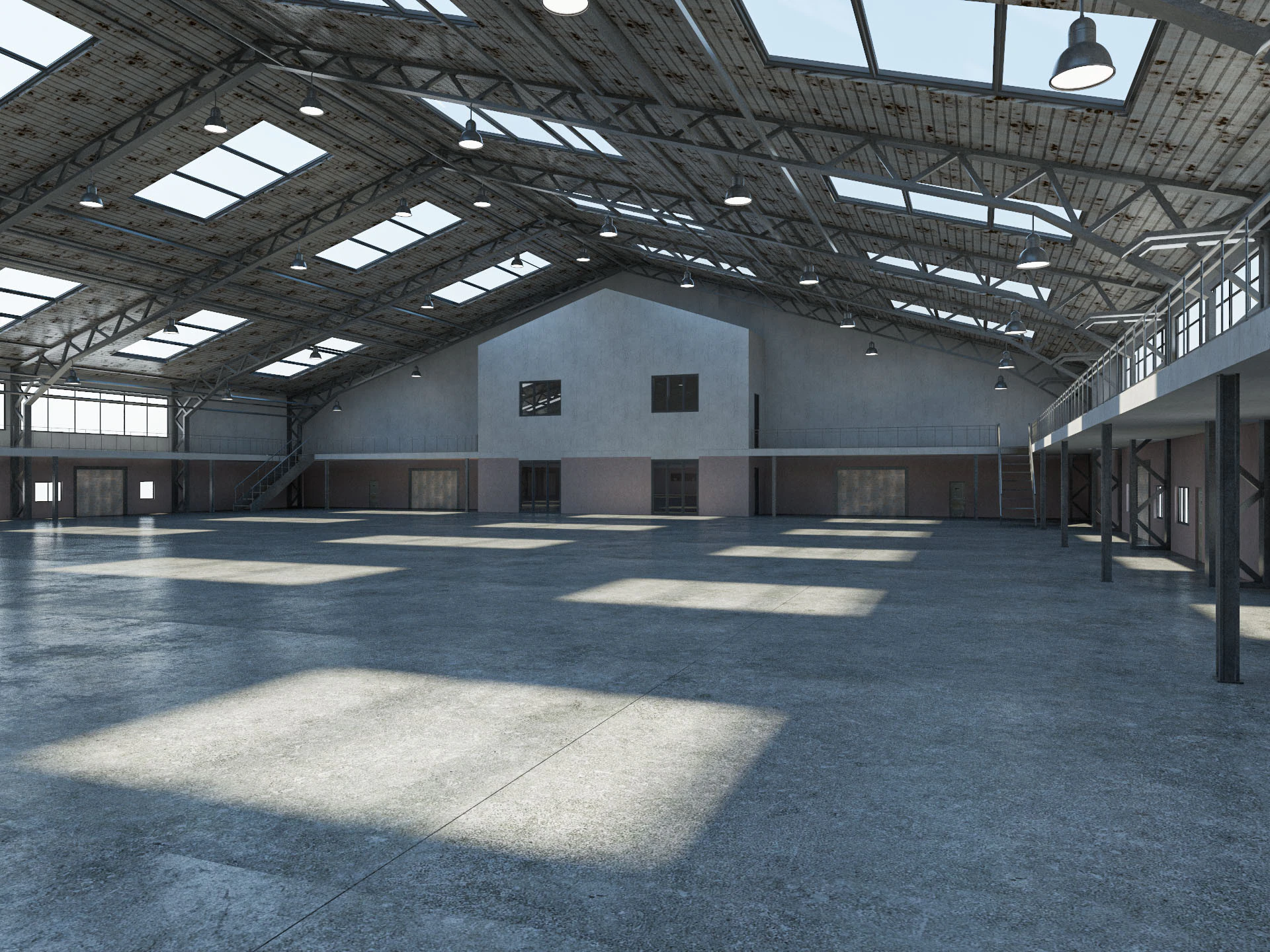 Warehouse interior and exterior 3D Model .c4d .max .obj .3ds .fbx .stl .blend 