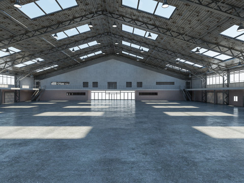 Warehouse interior and exterior 3D Model