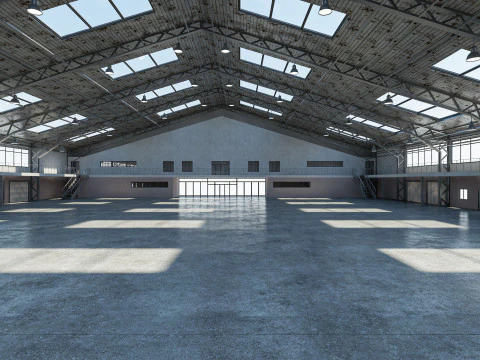 Warehouse interior and exterior 3D Model