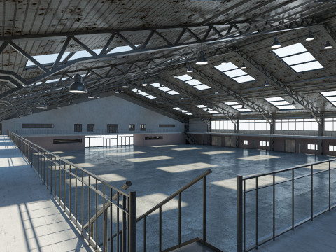 Warehouse interior and exterior 3D Model