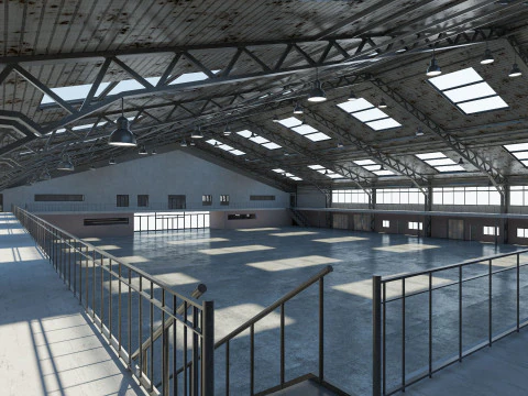 Warehouse interior and exterior 3D Model