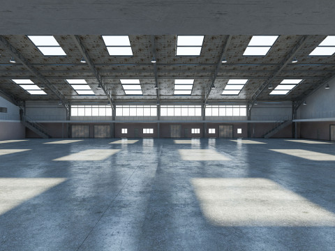 Warehouse interior and exterior 3D Model