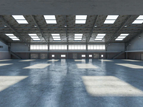 Warehouse interior and exterior 3D Model