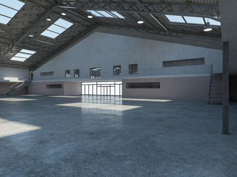 Warehouse interior and exterior 3D Model