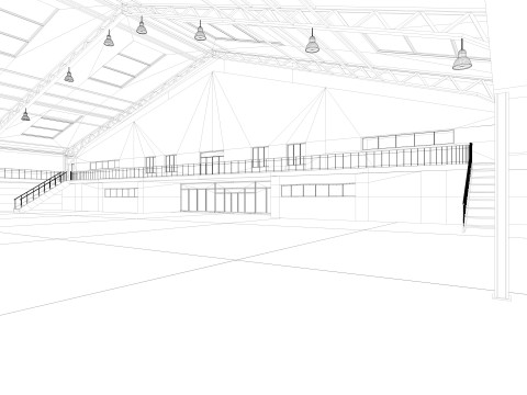 Warehouse interior and exterior 3D Model