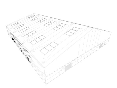 Warehouse interior and exterior 3D Model