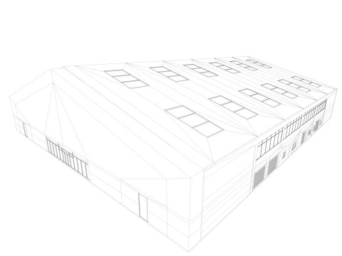 Warehouse interior and exterior 3D Model